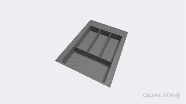 Cubiertero QUALITA gris antracita espesor 4mm con amplia pestaña y marcación para recortes precisos.